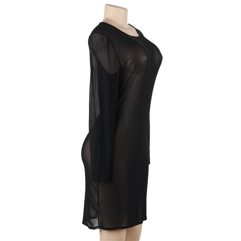 Plus Size Sexy Mesh Dress
