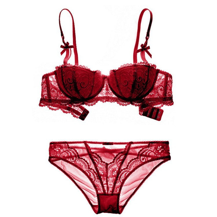 Thin Half Cup Bra Set