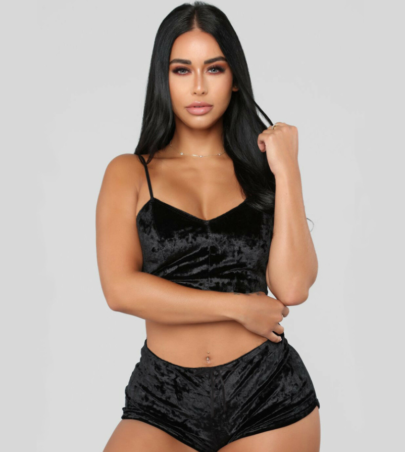 Sexy Velvet Lounge Set - Home Wear