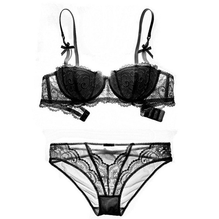 Thin Half Cup Bra Set