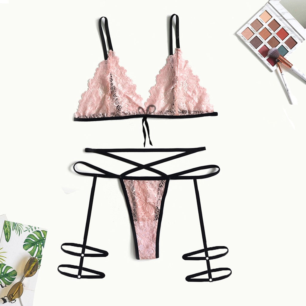 Lace Hollow Sexy Lingerie Leg Straps Set