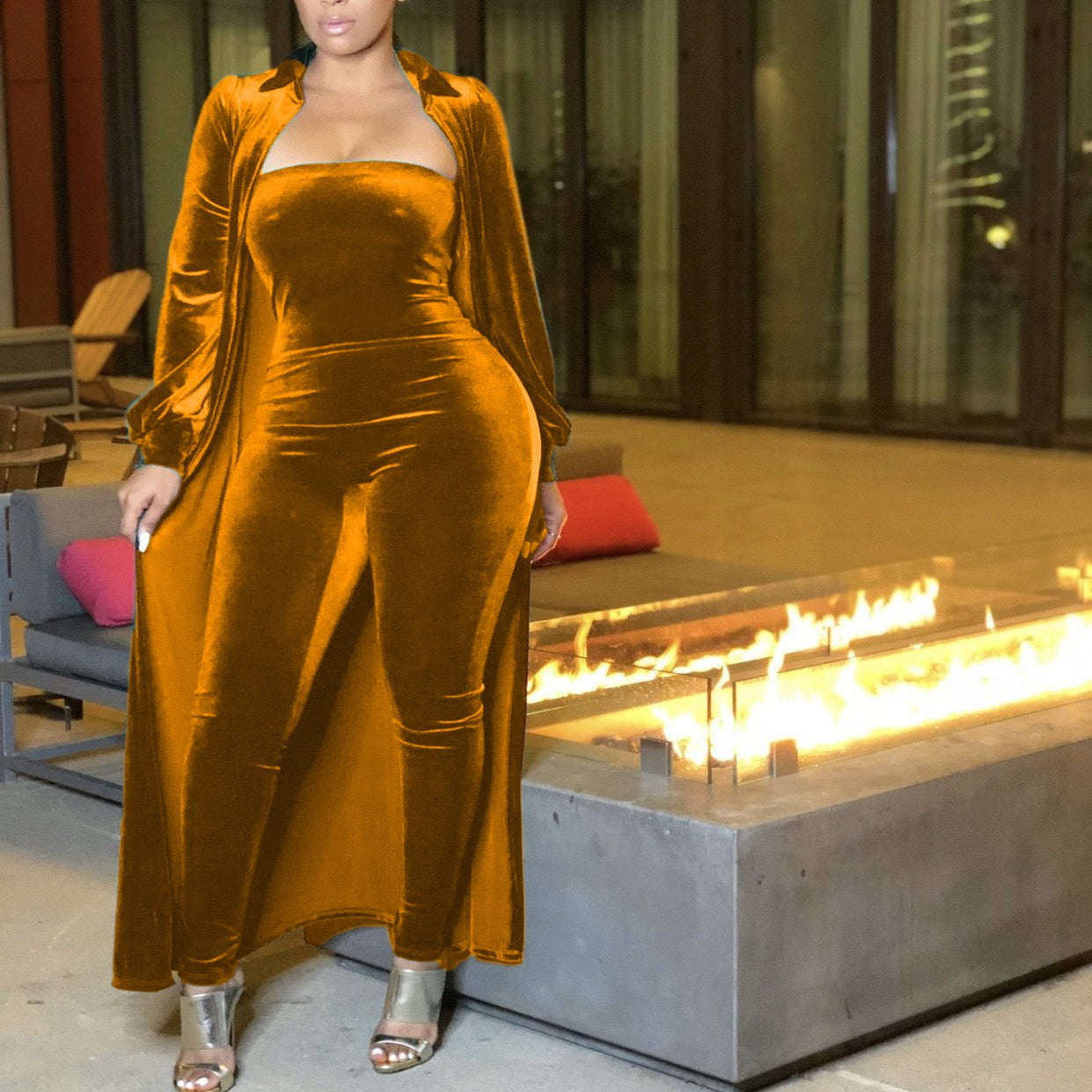 Sexy Bustier Jumpsuit & Jacket (Velvet)